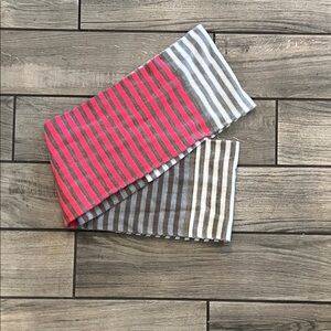 GAP Vibrant Pink and Gray Striped Scarf